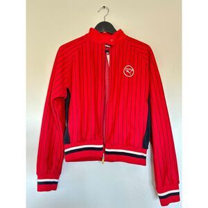 Puma Streetwear Retro Training Sports Fitness Jacket Red Black White Casual